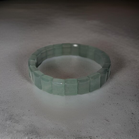 Aventurine Vintage Semi-stretch Green Bracelet Set (2) - Picture 5 of 8